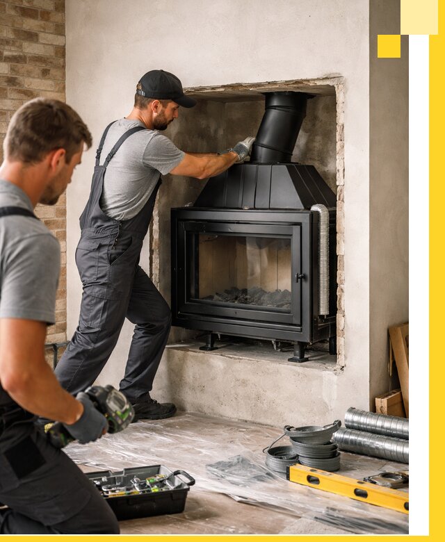 Установка каминных топок в Долгопрудном: монтаж, подключение