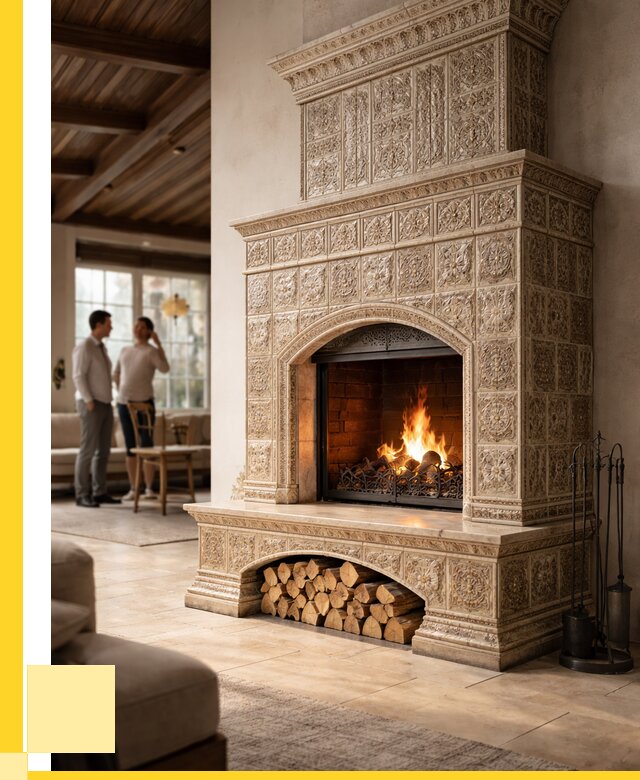 Купить изразцовый камин в Долгопрудном от 253650 р. | ЭриданДлг