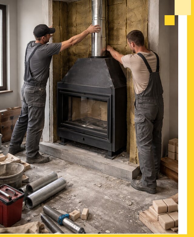 Изготовление и монтаж закрытых каминов в Долгопрудном под ключ