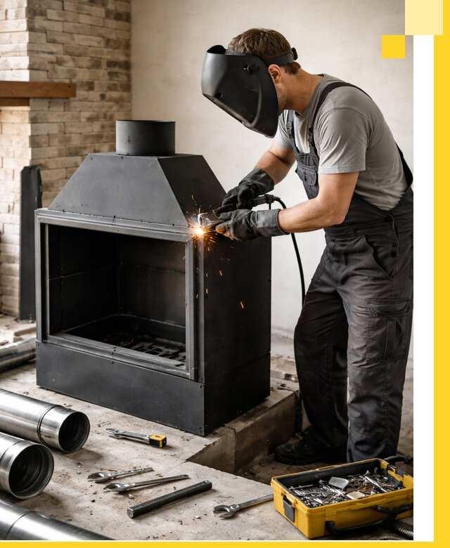 Продажа и установка металлических каминов в Долгопрудном под ключ