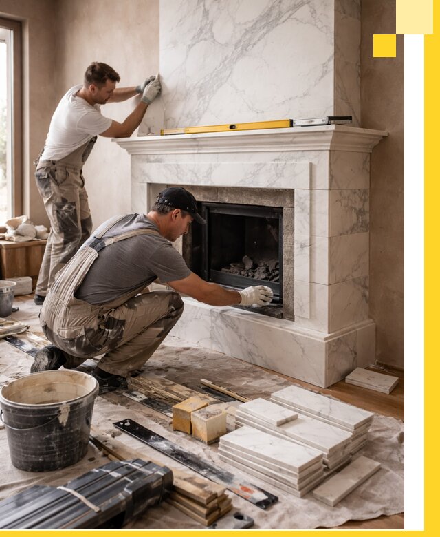 Отделка каминов в Долгопрудном качественные облицовочные работы