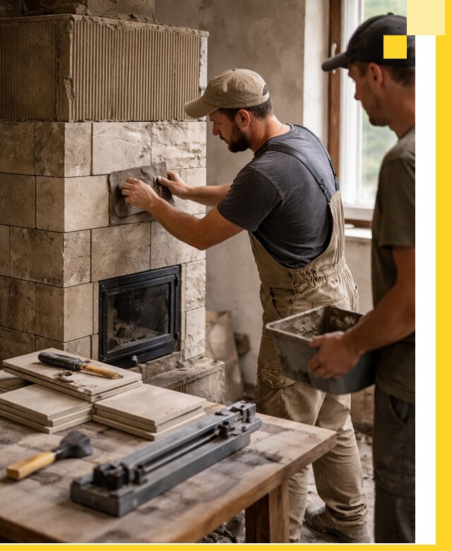 Профессиональная облицовка печей в Долгопрудном: керамика и камень