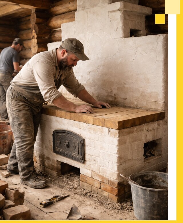 Проектирование и установка русской печи с лежанкой в Долгопрудном