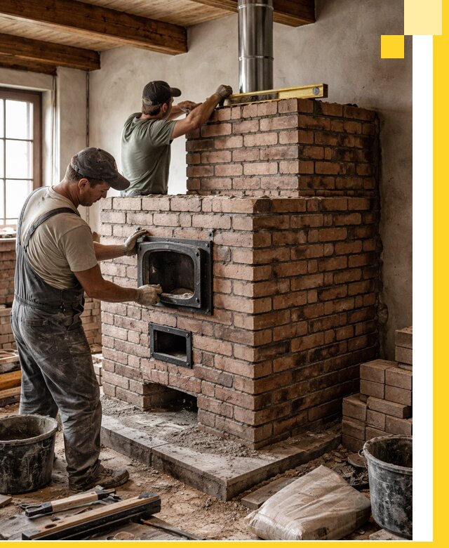 Печи для загородного дома под ключ в Долгопрудном — монтаж и сервис