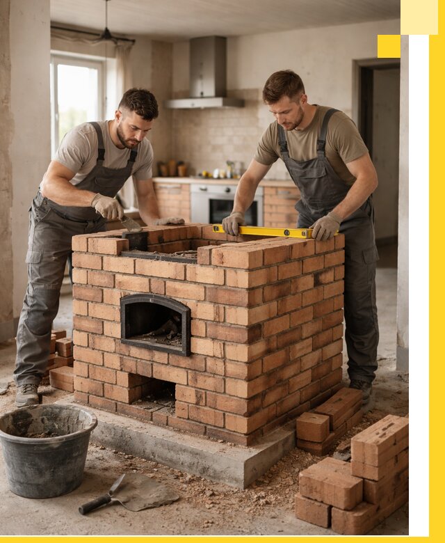 Установка и монтаж печей в частном доме в Долгопрудном под ключ