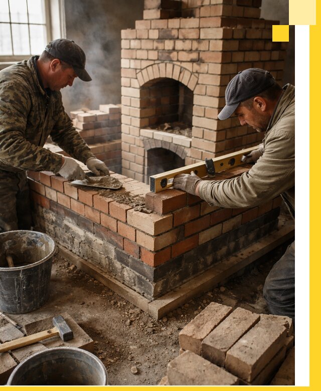 Изготовление и монтаж печей и каминов из кирпича в Долгопрудном