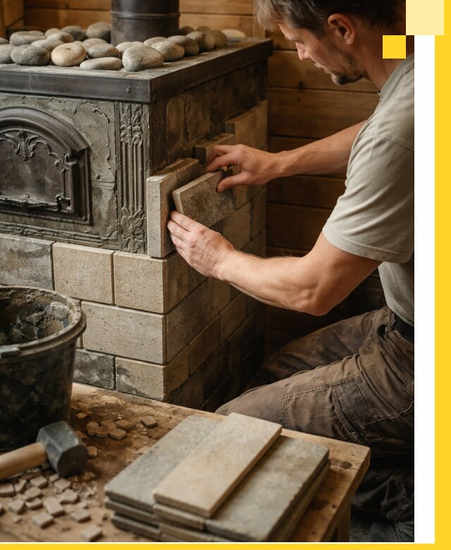 Облицовка банных печей в Долгопрудном профессиональная отделка