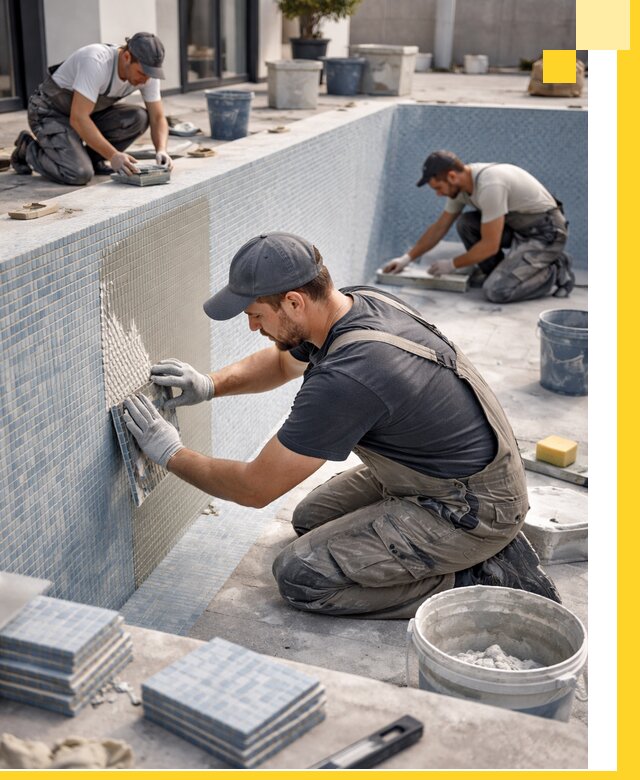 Облицовка бассейнов в Долгопрудном плитка мозаика гидроизоляция