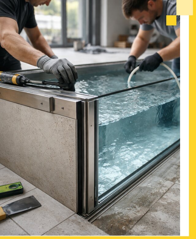 Проектирование и монтаж стеклянных бассейнов в Долгопрудном