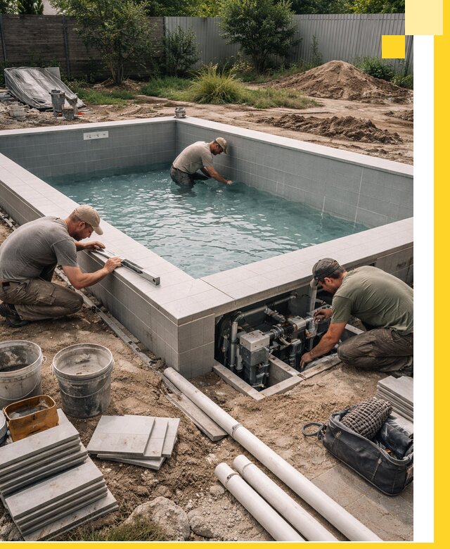 Строительство и монтаж бассейнов для дачи под ключ в Долгопрудном