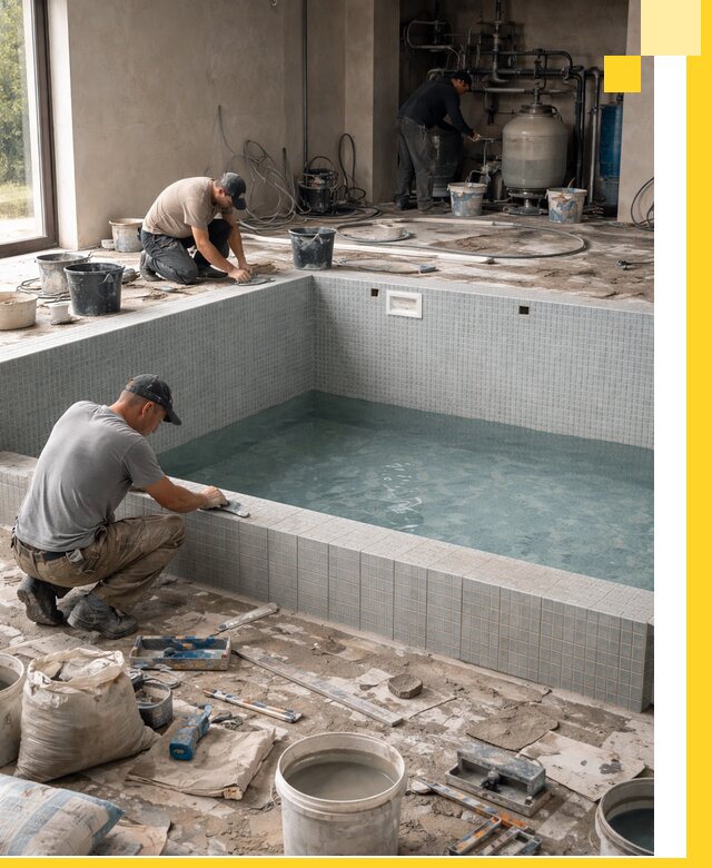 Строительство и монтаж бассейнов в помещении в Долгопрудном