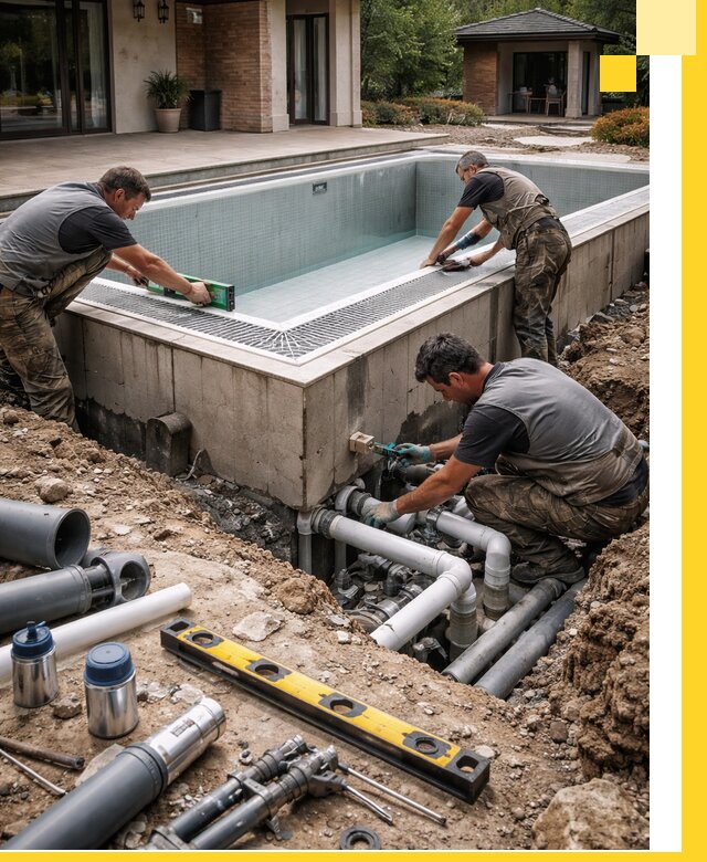 Строительство переливных бассейнов в Долгопрудном под ключ