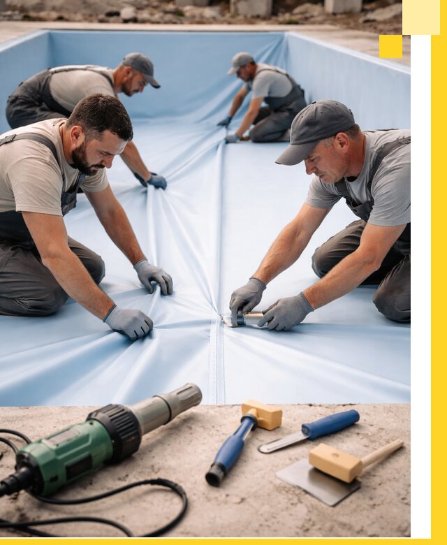 ПВХ пленка для бассейнов с монтажом и гарантией в Долгопрудном