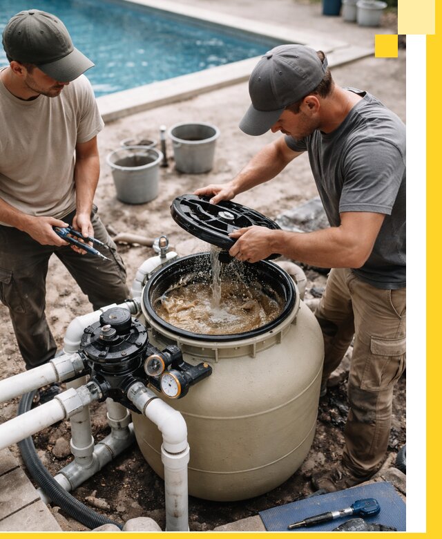 Установка и обслуживание песочных фильтров для бассейнов в Долгопрудном
