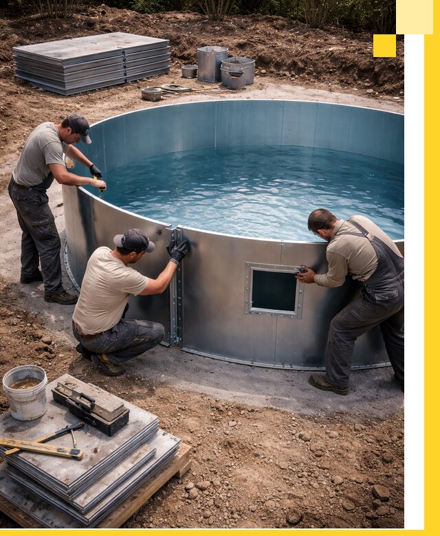 Круглые бассейны под ключ в Долгопрудном проектирование и монтаж