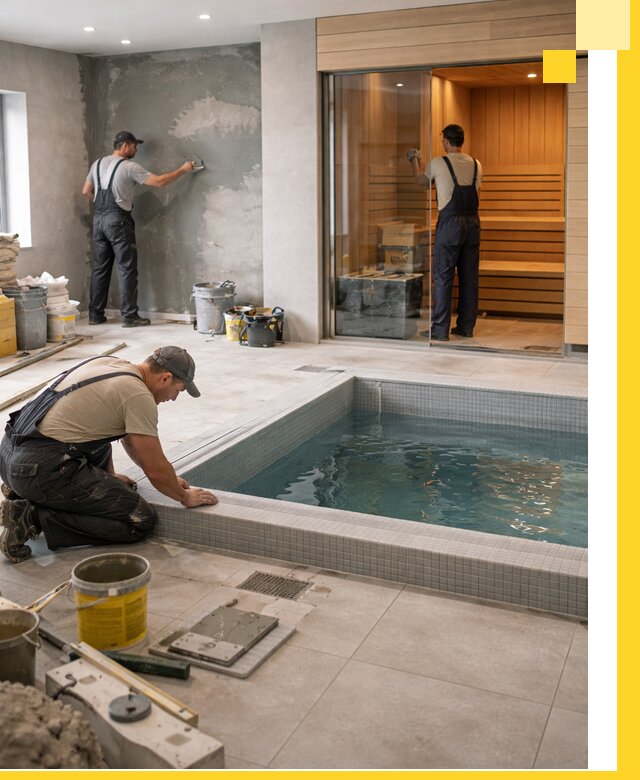 Проектирование и строительство сауны с бассейном в Долгопрудном