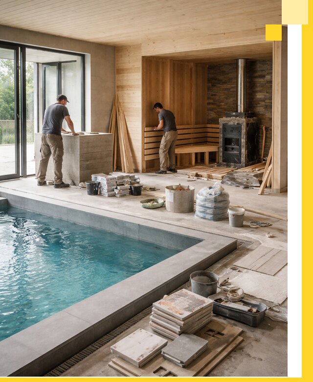 Проектирование и строительство бань с бассейном в Долгопрудном