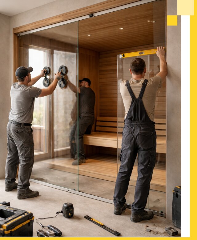 Производство и монтаж стеклянных саун под ключ в Долгопрудном