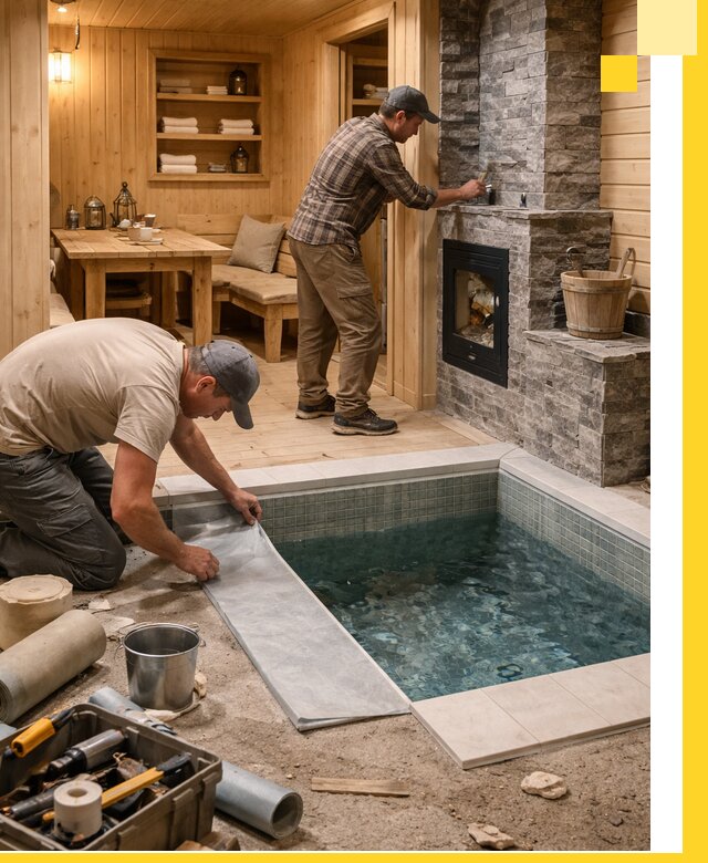 Строительство бань с комнатой отдыха под ключ в Долгопрудном