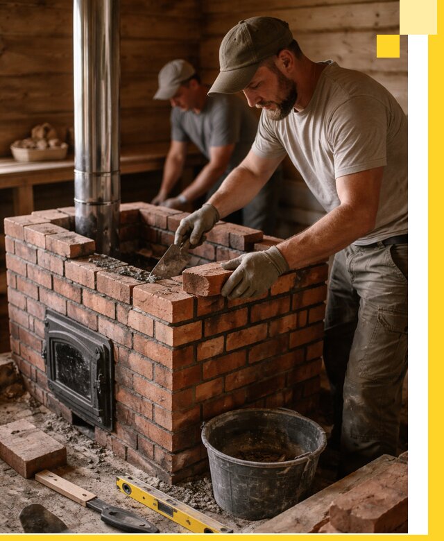 Кирпичные печи для бани под ключ в Долгопрудном, проект и монтаж