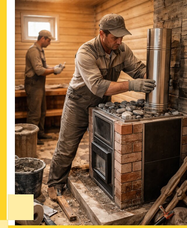 Монтаж печи в бане под ключ в Долгопрудном от 20292 р. | ЭриданДлг