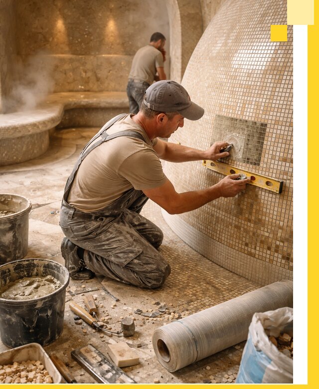 Хамам под ключ в Долгопрудном: проектирование, строительство, отделка