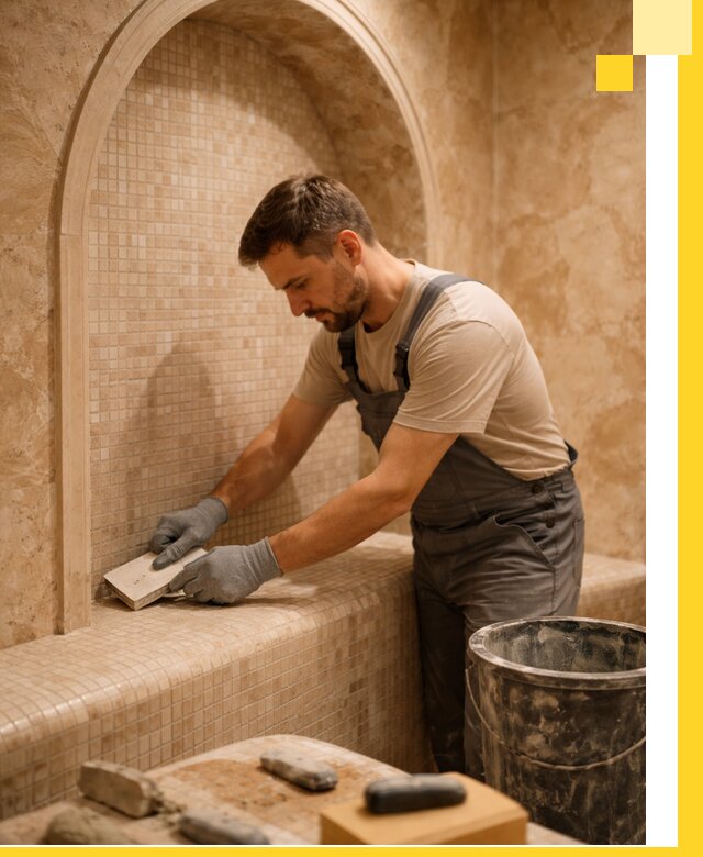 Профессиональная отделка хамамов с мозаикой под ключ в Долгопрудном